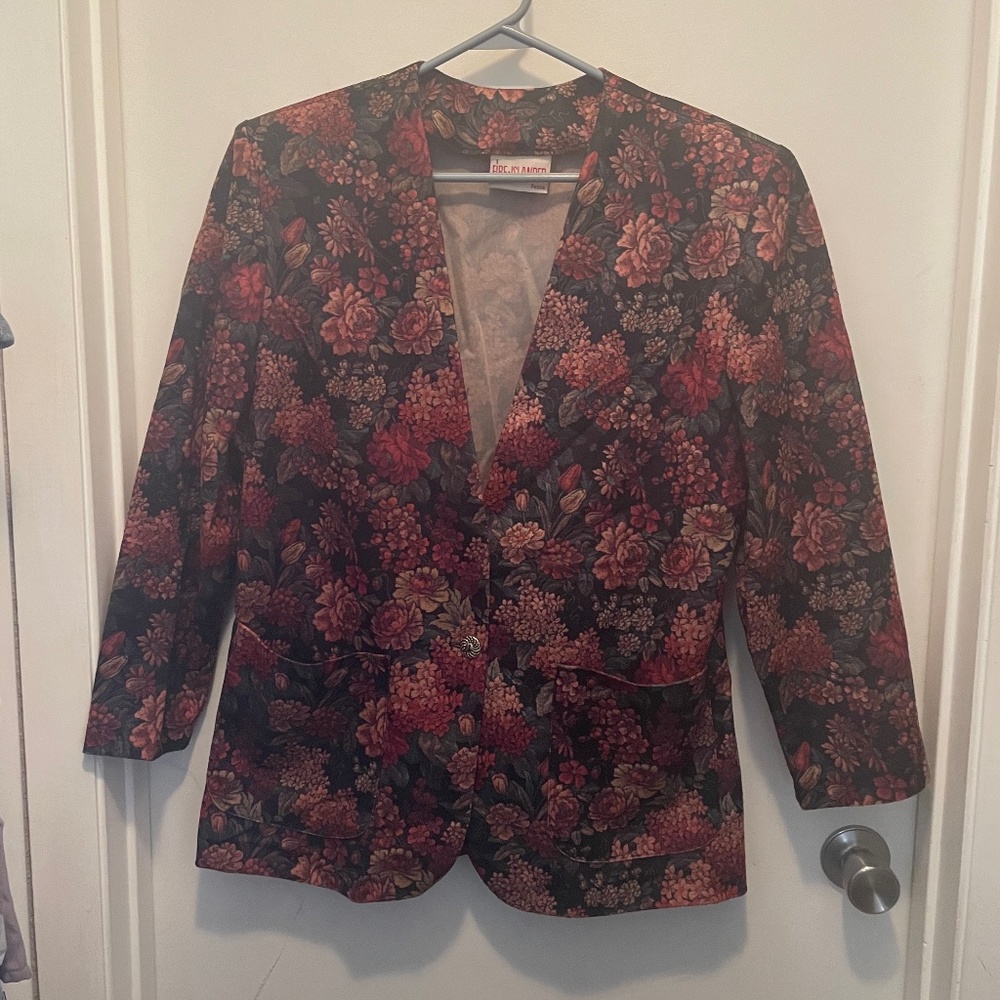 Vintage Floral Fire Island Blazer Size 12